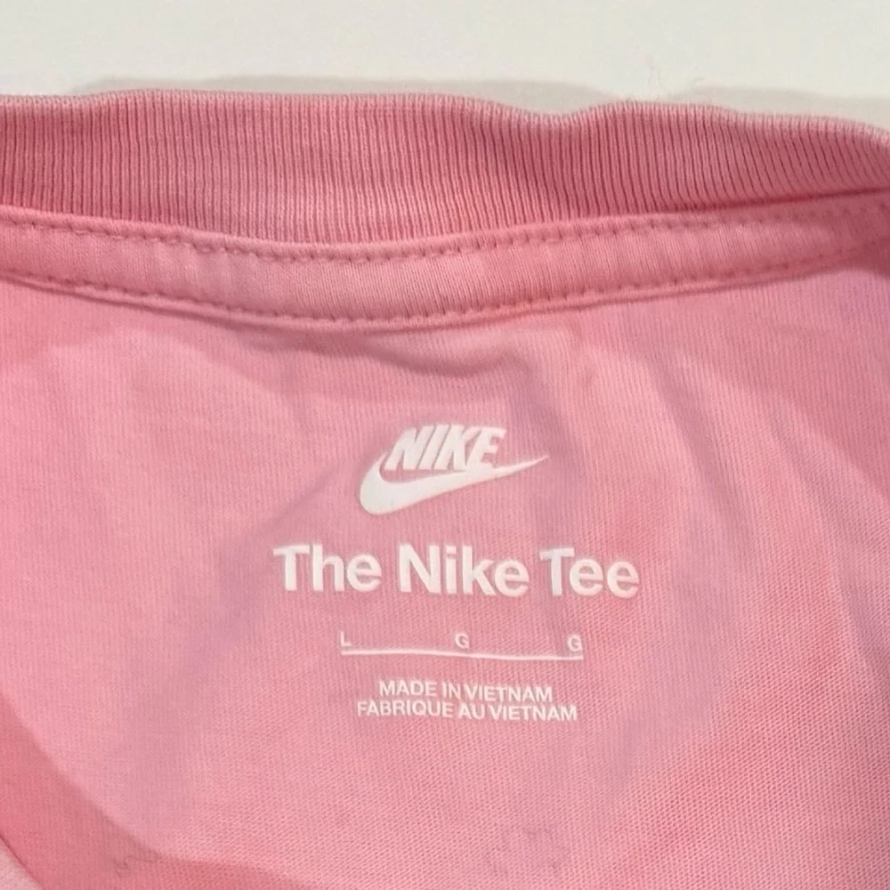 Nike Cropped Muscle Tank Pink Logo Tee Women's Large Cotton Athleisure